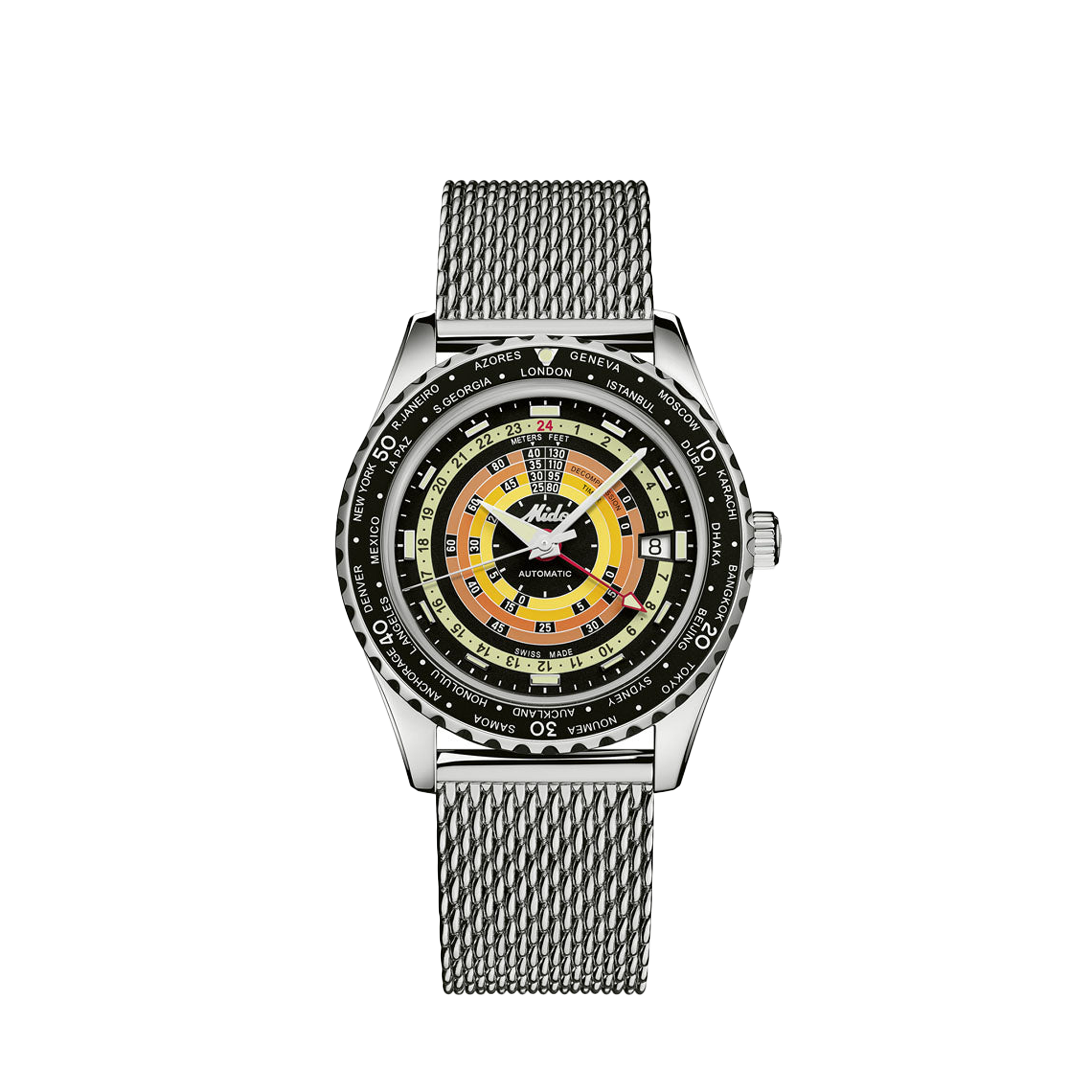 Mido Ocean Star Decompression Worldtimer Black – Time+Tide