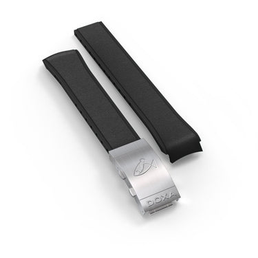 DOXA SUB 750T Rubber strap with folding clasp, Black