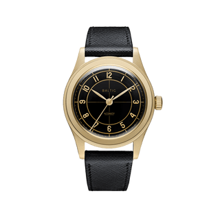 Baltic HMS 002 Gold PVD - Stitched Saffiano Black Strap