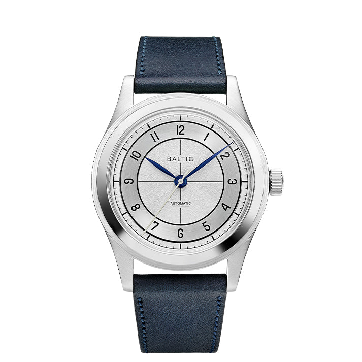 Baltic HMS 002 Silver - Stitched Navy Blue Strap