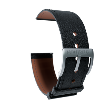 MONTREUX 20mm Black French Epsom Leather Strap