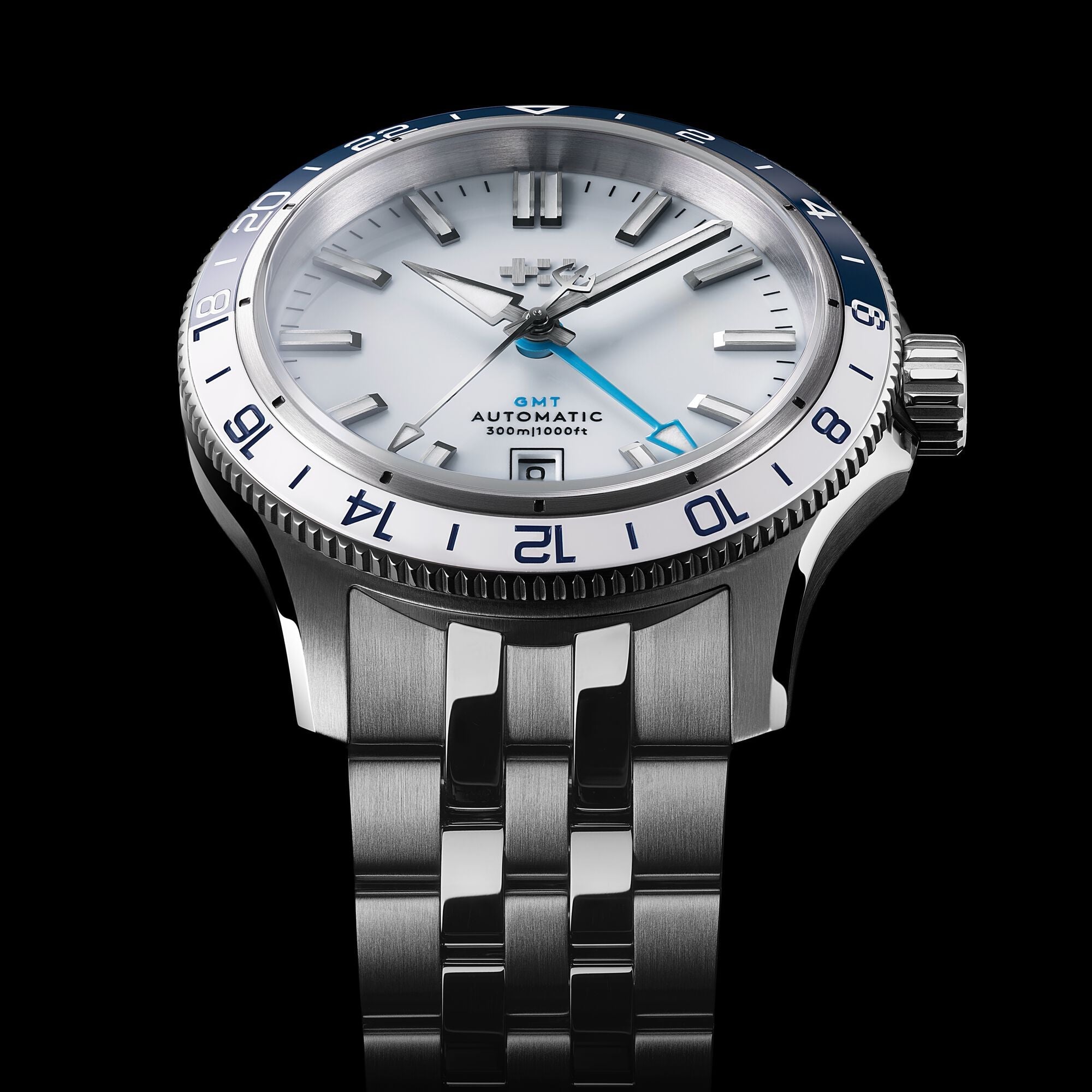 Christopher Ward C60 Trident GMT 300 White Aquaflex rubber