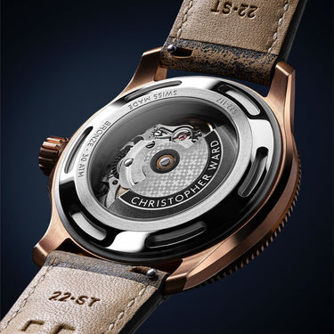 Christopher Ward C60 Pro 300 Bronze - Blue Ombré - Vintage leather (Oak) - Image