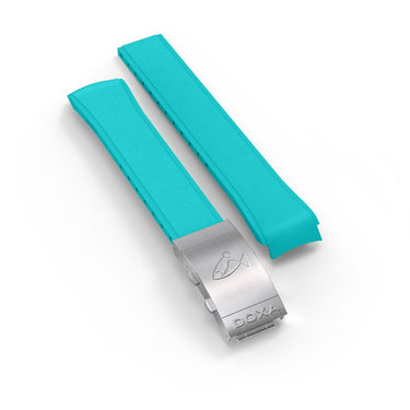 DOXA SUB 1500T Rubber strap with folding clasp, Turquoise