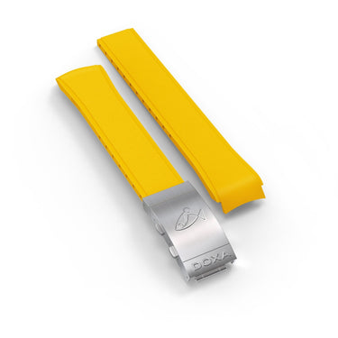 DOXA SUB 1500T Rubber strap with folding clasp, Yellow