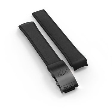 DOXA SUB 300 Carbon Rubber strap with folding clasp, Black