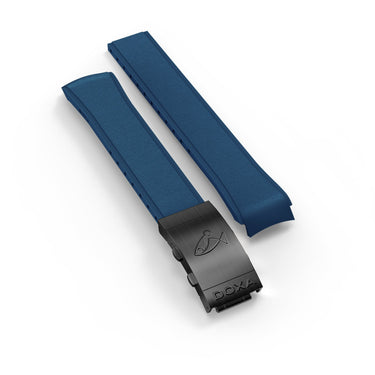 DOXA SUB 300 Carbon Rubber strap with folding clasp, Navy blue