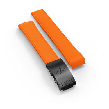 DOXA SUB 300 Carbon Rubber strap with folding clasp, Orange