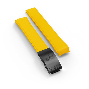 DOXA SUB 300 Carbon Rubber strap with folding clasp, Yellow
