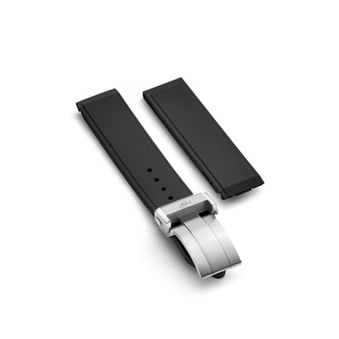 DOXA SUB 600T Rubber strap with folding buckle, Black