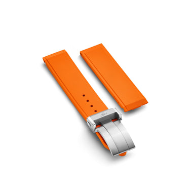 DOXA SUB 600T Rubber strap with folding buckle, Orange