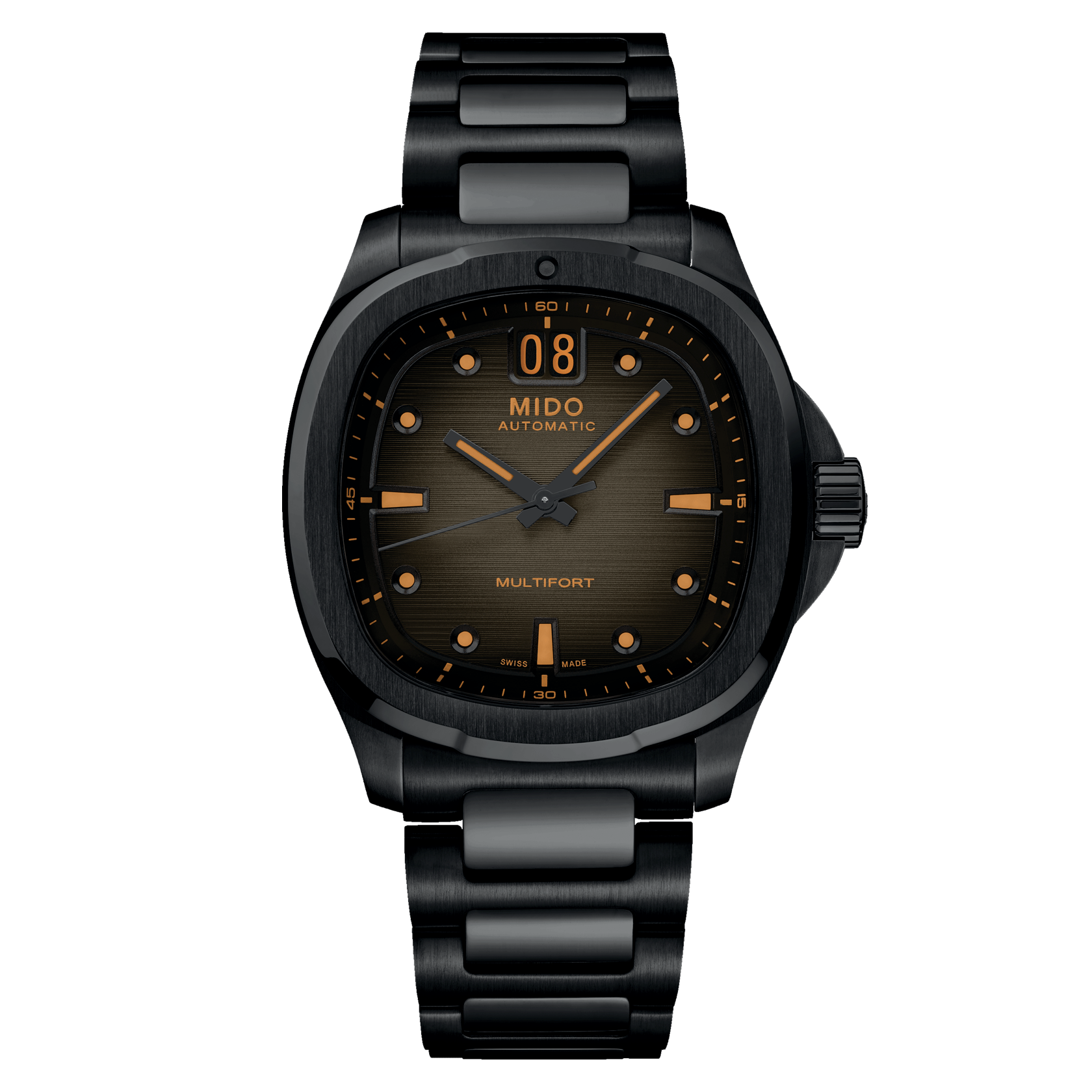 MIDO Multifort TV Big Date - Black PVD - Black PVD Bracelet – Time+Tide ...