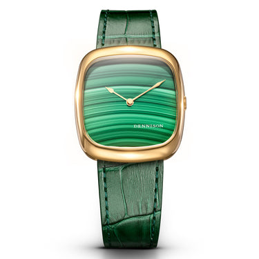 Dennison Green Malachite Stone Dial Gold PVD