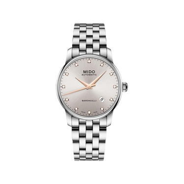 Mido Baroncelli Diamonds - Stainless Steel - Stainless Steel Strap - 38mm