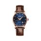 Mido Baroncelli Midnight Blue Gent - Stainless Steel with Rose Gold PVD - Brown Leather Strap