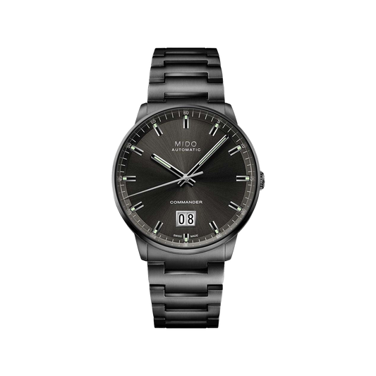 Mido Commander Big Date - Stainless Steel with Anthracite PVD - Stainless Steel with Anthracite PVD Bracelet