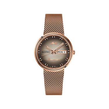 Mido Commander Shade - Stainless Steel with Rose Gold PVD - Milanese Mesh in Stainless Steel with Rose Gold PVD Coating Bracelet