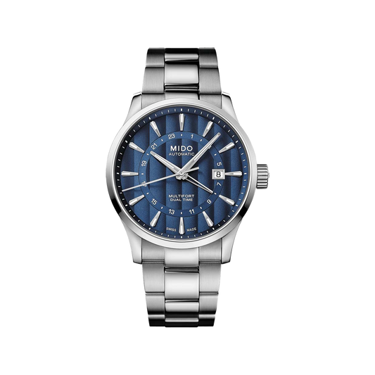 Mido Multifort Dual Time - Stainless Steel - Stainless Steel Strap