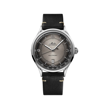 Mido Multifort Patrimony - Stainless Steel - Black Patina Leather Strap