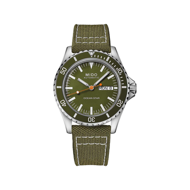 Mido Ocean Star Tribute - Stainless Steel - Green Fabric Strap