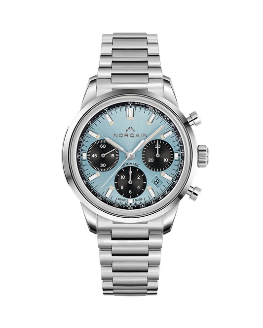 NORQAIN Freedom 60 Chrono 40mm Ice Blue Limited Edition - Stainless Steel Bracelet