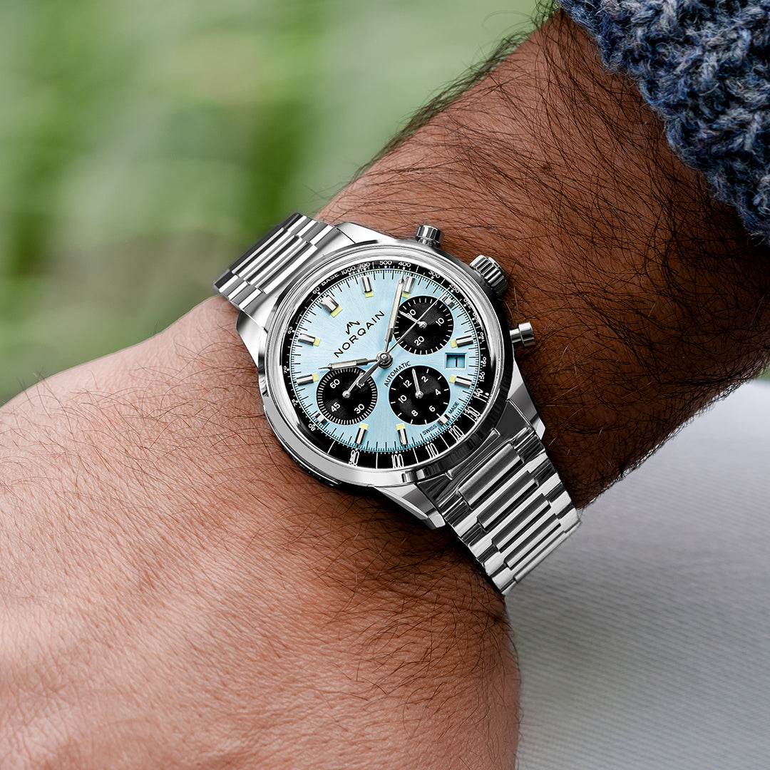 NORQAIN Freedom 60 Chrono 40mm Ice Blue Limited Edition - Nortide Strap