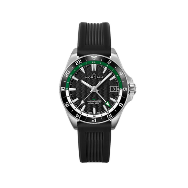 NORQAIN Adventure NEVEREST GMT Green 41mm - Black Rubber Strap