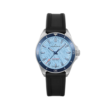 NORQAIN Adventure Neverest Glacier Ice Blue 40mm - Black Rubber Strap