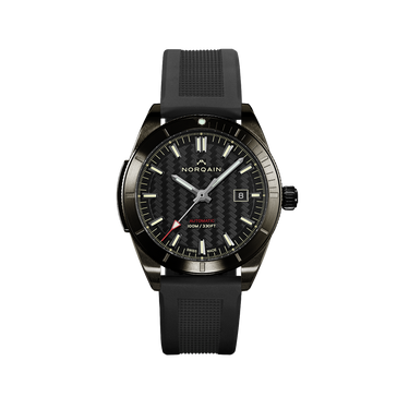 NORQAIN Adventure Sport Black PVD 42mm - Black Rubber Strap