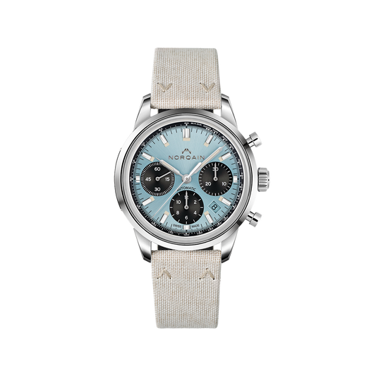 NORQAIN Freedom 60 Chrono 40mm Ice Blue Limited Edition - Nortide Strap Folding Clasp
