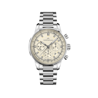 NORQAIN Freedom 60 Chrono Creme 43mm - Stainless Steel Bracelet