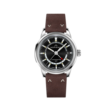 NORQAIN Freedom 60 GMT Black 40mm - Alcantara Ebony Strap