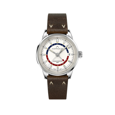 NORQAIN Freedom 60 GMT White 40mm - Alcantara Ebony Strap