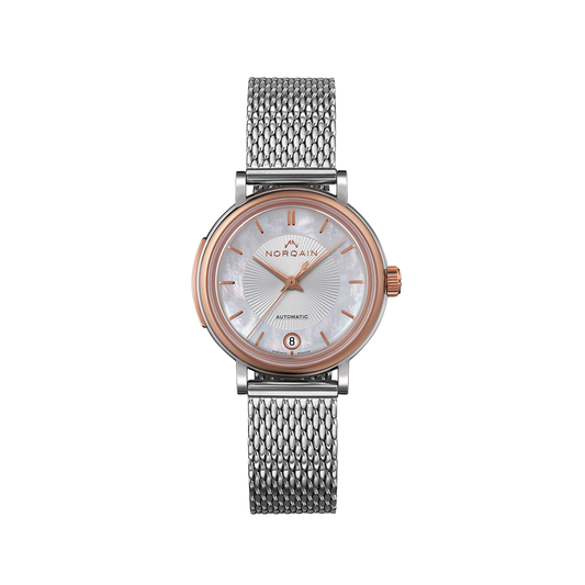 NORQAIN Freedom 60 - Gold - Mother of Pearl 34mm - Milanese Strap