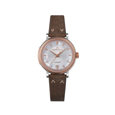 NORQAIN Freedom 60 - Gold - Mother of Pearl 34mm - Praline Norlando Strap