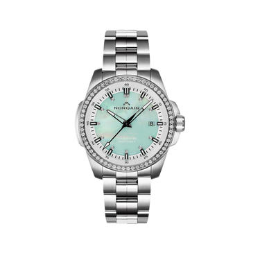 NORQAIN Independence Mother of Pearl Diamonds 40mm - Stainless Steel Bracelet