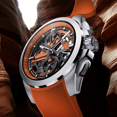 NORQAIN Independence Skeleton Chrono 42mm Orange