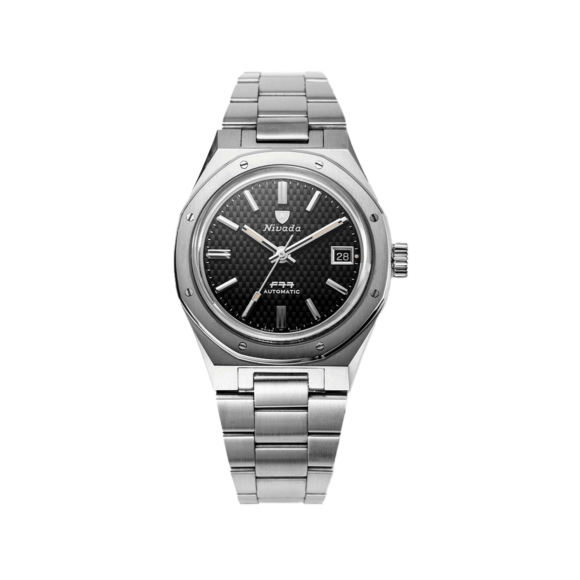 Nivada Grenchen F77 Black With Date