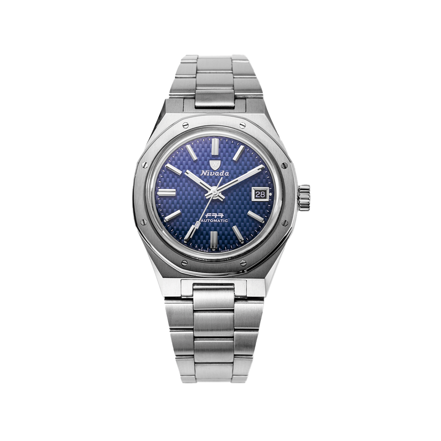 Nivada Grenchen F77 Blue With Date
