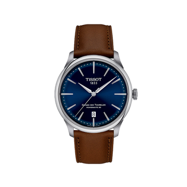 Tissot Chemin des Tourelles Powermatic 80 39mm - Blue and Brown Leather