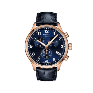 Tissot Chrono XL Classic - Blue and Rose Gold PVD with Leather Strap