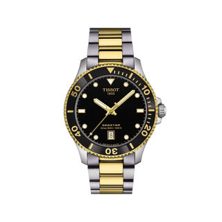 Tissot Seastar 1000 40mm - Black / Yellow Gold PVD Bi-Colour