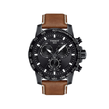 Tissot Supersport Chrono - Black with Brown Leather Strap