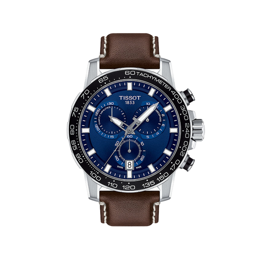Tissot Supersport Chrono - Blue with Brown Leather Strap