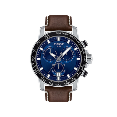 Tissot Supersport Chrono - Blue with Brown Leather Strap