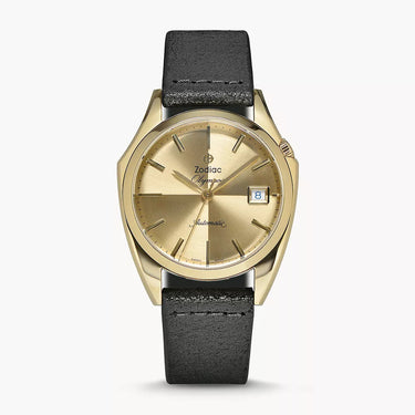 Zodiac Olympos Automatic Black Leather Watch