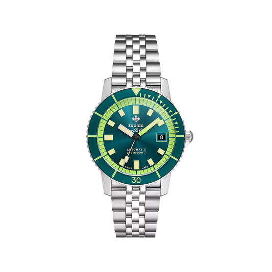Zodiac Super Sea Wolf Compression Diver II Stainless Steel Watch
