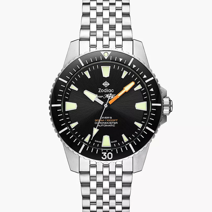 Zodiac Super Sea Wolf Pro-Diver Automatic Stainless Steel Watch