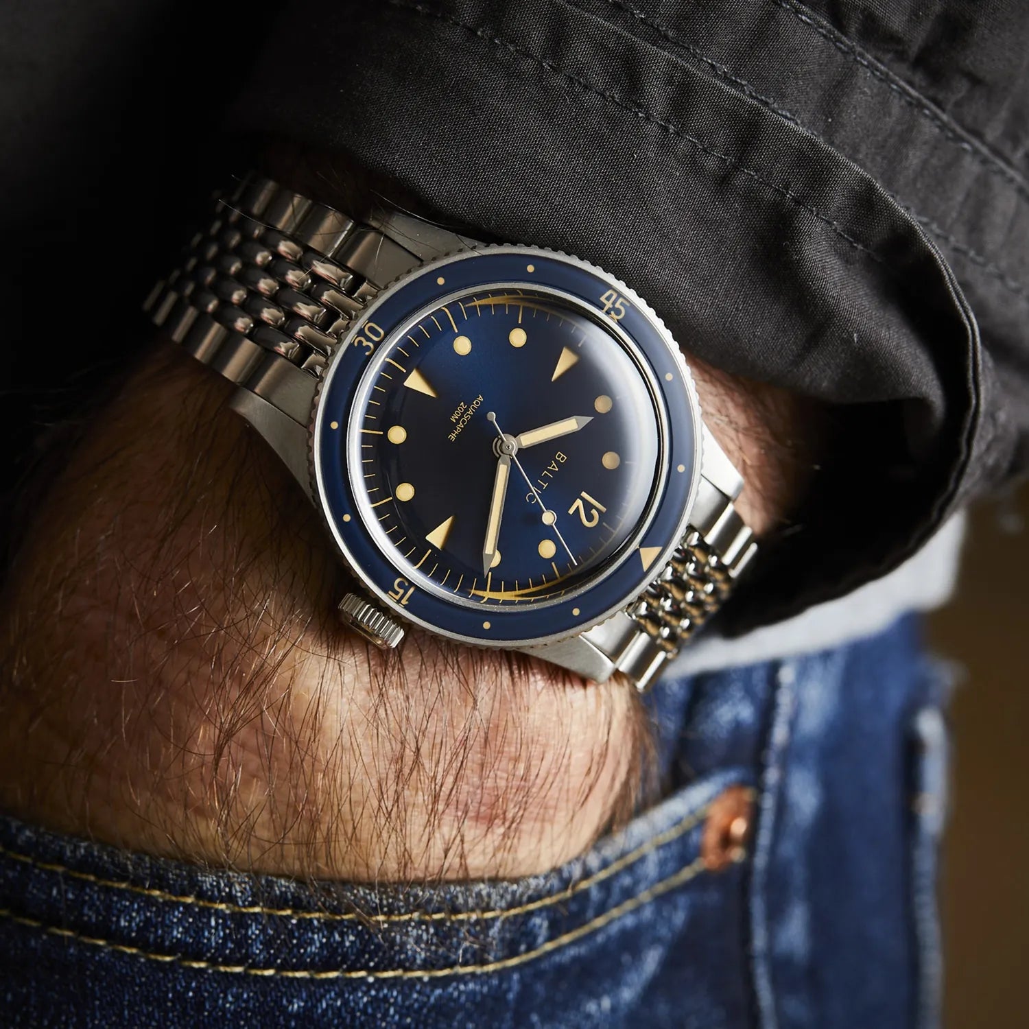 Baltic Aquascaphe Classic Blue Gilt – Time+Tide Watches US Baltic Aquascaphe Classic Blue Gilt – Time+Tide Watches US