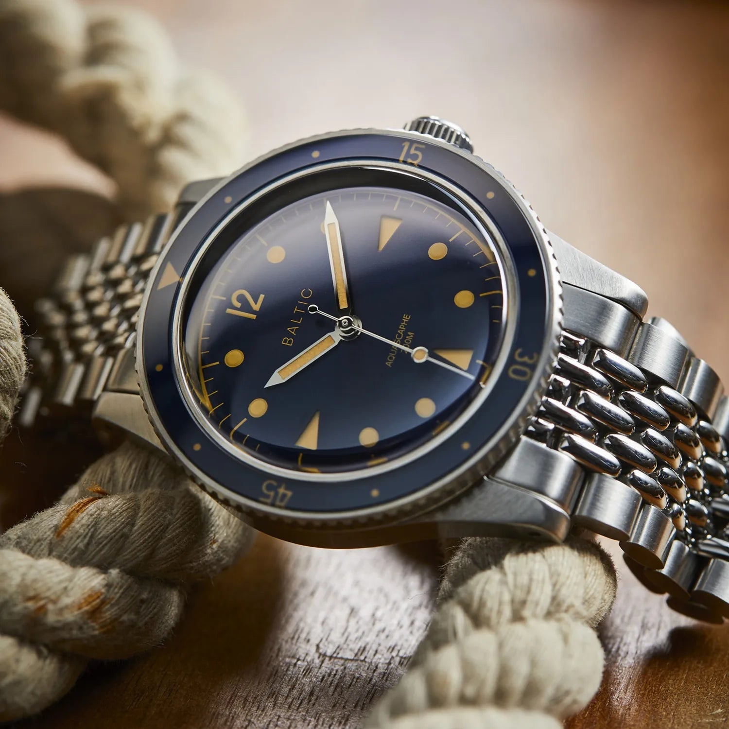 Baltic Aquascaphe Classic Blue Gilt – Time+Tide Watches US Baltic Aquascaphe Classic Blue Gilt – Time+Tide Watches US